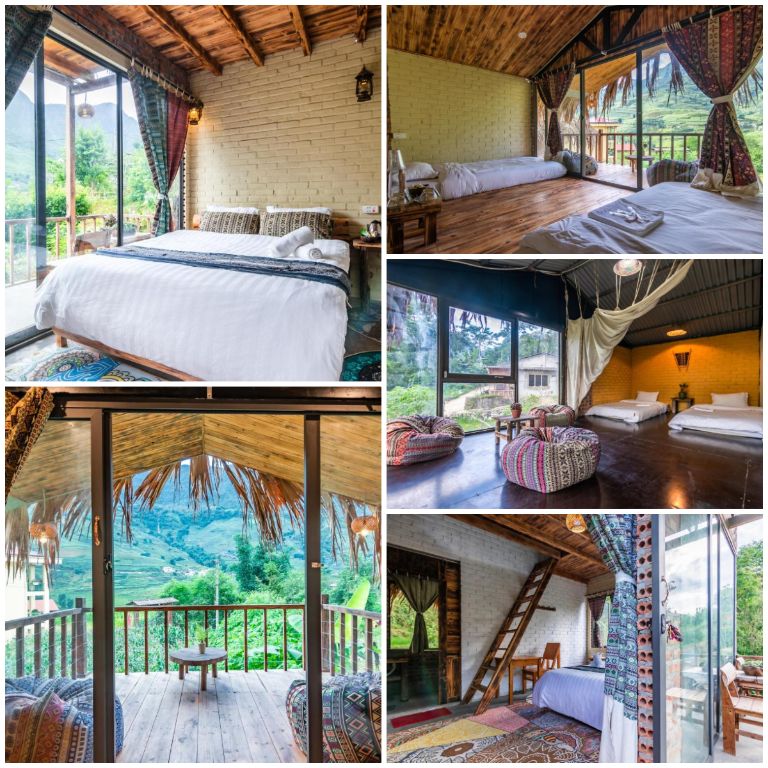 Không gian phòng nghỉ của Plum Eco House Sapa