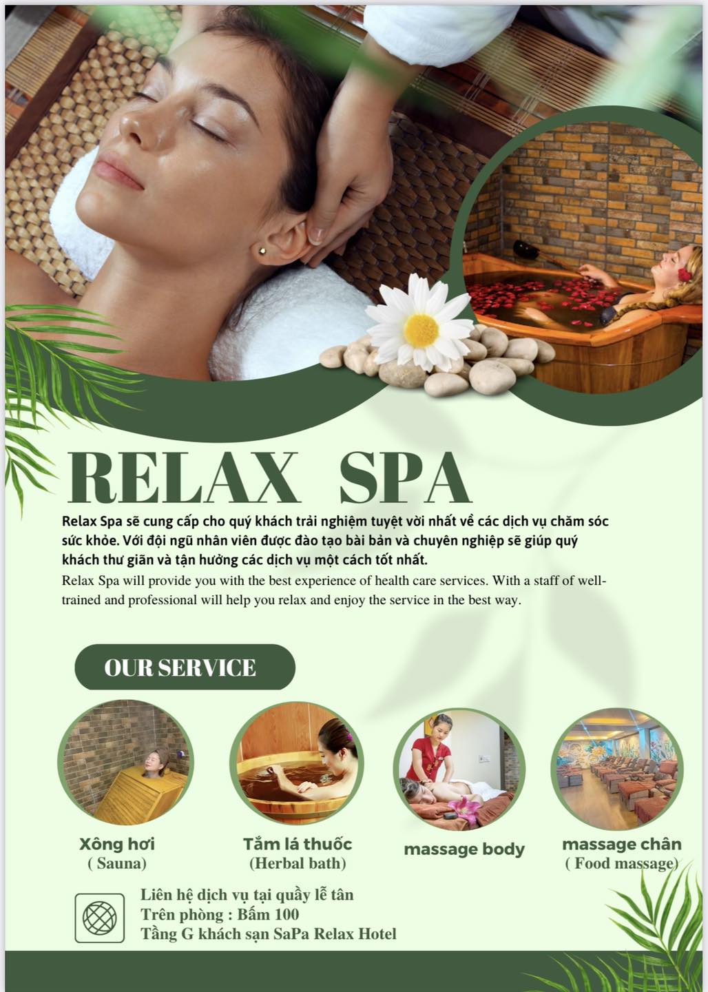 Nên tắm lá người Dao Đỏ ở đâu Sapa? Các dịch vụ ở Relex Spa