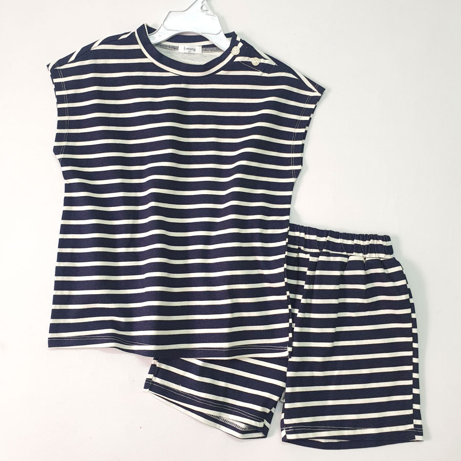 [🛒🇻🇳][15kg-21kg] Đồ bộ xuất Hàn cho bé kiểu Unisex phù hợp cả bé trai và bé gái màu xanh đen sọc trắng – Thời trang trẻ em Bé Sành Điệu , SKU – BN249-26 – besanhdieu.com 🇻🇳🛒Top1Shop🛒 🇻🇳Top1Vietnam🇻🇳 🛍🛒🇻🇳