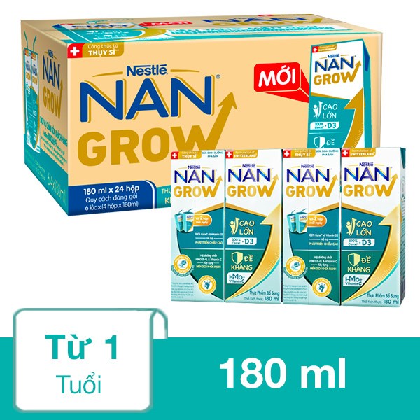 [🛒🇻🇳]Thùng 24 hộp sữa pha sẵn Nestlé NAN Grow 180 ml (từ 1 tuổi) – Nestlé NAN , SKU – 227370 – avakids.com 🇻🇳🛒Top1Shop🛒 🇻🇳Top1Vietnam🇻🇳 🛍🛒🇻🇳