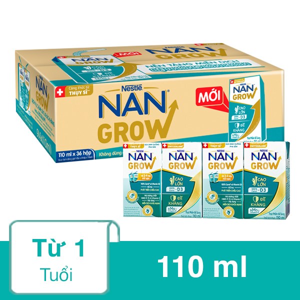 [🛒🇻🇳]Thùng 36 hộp sữa pha sẵn Nestlé NAN Grow 110 ml (từ 1 tuổi) – Nestlé NAN , SKU – 313341 – avakids.com 🇻🇳🛒Top1Shop🛒 🇻🇳Top1Vietnam🇻🇳 🛍🛒🇻🇳