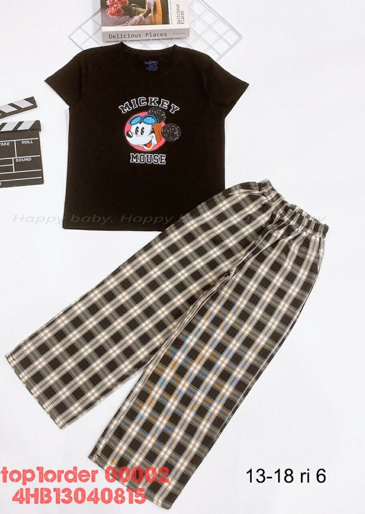 [🆕🇻🇳] Phân Phối – Bán Buôn – Bán Sỉ Vkids 😎❤️️⭐️ – 💖Buôn_sỉ_HN💖 Bộ bé gái, áo chất cotton sg mềm mát, quần kẻ dáng xuông, siz …