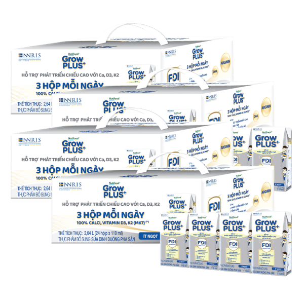 [🛒🇻🇳]Combo 4 Thùng Thực phẩm bổ sung sữa dinh dưỡng pha sẵn GrowPLUS+ (Bạc), 4x110ml (trên 1 tuổi) – GrowPLUS+ Height Boosting , SKU – 7176000000002 – concung.com 🇻🇳🛒Top1Shop🛒 🇻🇳Top1Vietnam🇻🇳 🛍🛒🇻🇳