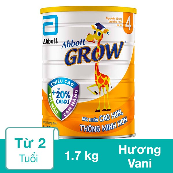 [🛒🇻🇳]Sữa bột Abbott Grow số 4 hương vani 1.7 kg (từ 2 tuổi) – Abbott Grow , SKU – 96874 – avakids.com 🇻🇳🛒Top1Shop🛒 🇻🇳Top1Vietnam🇻🇳 🛍🛒🇻🇳