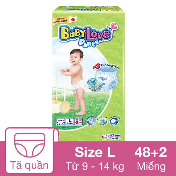 [🛒🇻🇳]Tã quần BabyLove size L 48 + 2 miếng (9 – 14 kg) – BabyLove , SKU – 313767 – avakids.com 🇻🇳🛒Top1Shop🛒 🇻🇳Top1Vietnam🇻🇳 🛍🛒🇻🇳