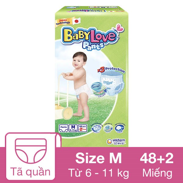 [🛒🇻🇳]Tã quần BabyLove size M 48 + 2 miếng (6 – 11 kg) – BabyLove , SKU – 313766 – avakids.com 🇻🇳🛒Top1Shop🛒 🇻🇳Top1Vietnam🇻🇳 🛍🛒🇻🇳