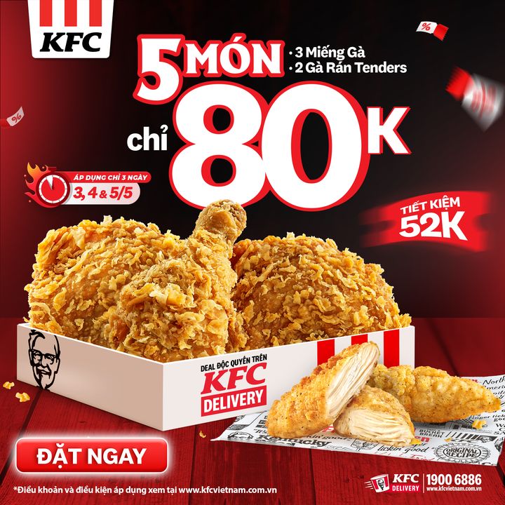 [🍗🇻🇳] KFC Vietnam 🍔Top1Food 🍗 – [KFC-GIAO-HÀNG-TẬN-NƠI] ️



🎉SĂN DEAL KFC 5.5 – 5 MÓN CHỈ 80K!!! 😍

Mừng ngày  …