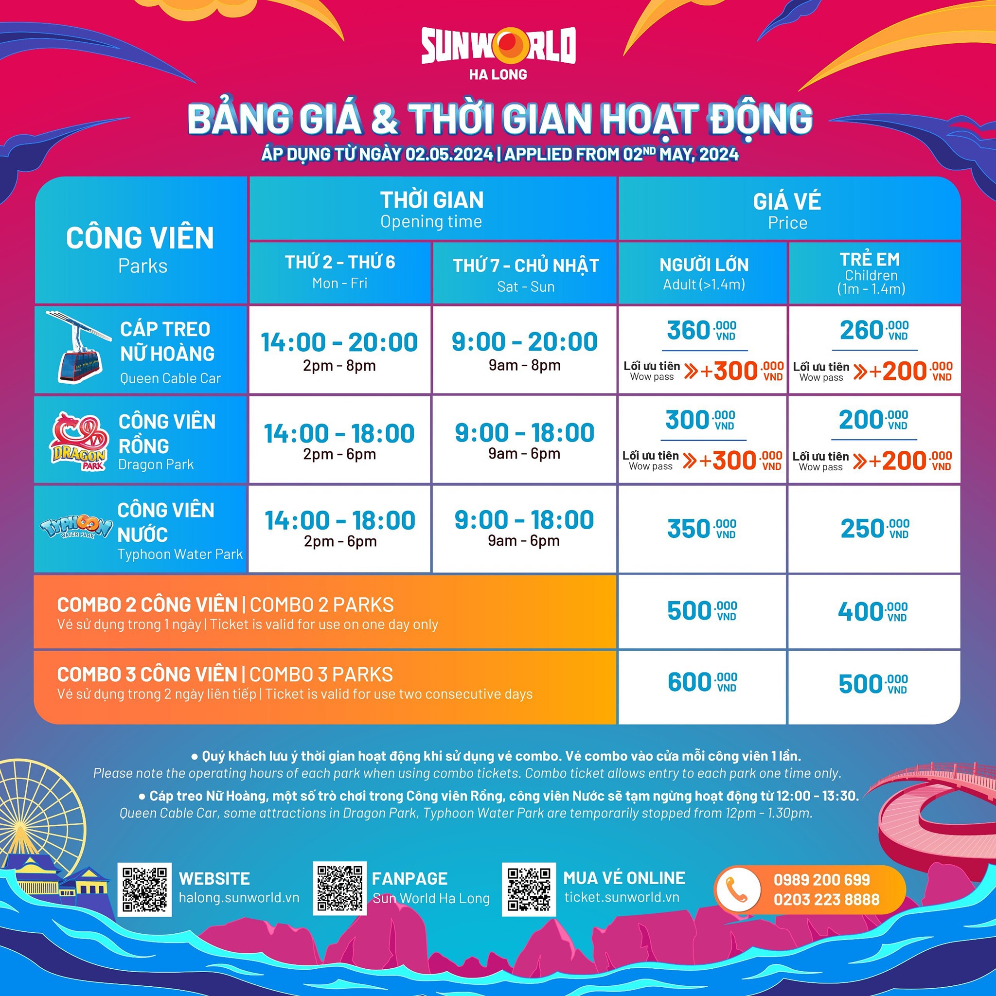 Giá vé Sun World Hạ Long cập nhật 05/2024