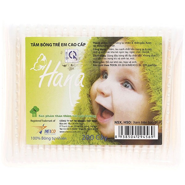 [🛒🇻🇳]Tăm bông cho bé thân giấy Hana đầu tròn hộp 200 cây – Hana , SKU – 263834 – avakids.com 🇻🇳🛒Top1Shop🛒 🇻🇳Top1Vietnam🇻🇳 🛍🛒🇻🇳