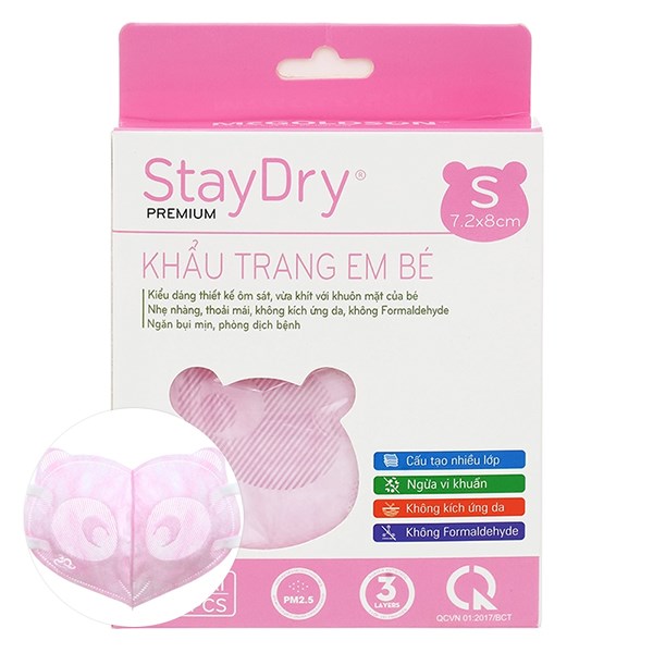 [🛒🇻🇳]Hộp 10 cái khẩu trang y tế cho bé StayDry 3 lớp size S – Màu hồng – StayDry , SKU – 305593 – avakids.com 🇻🇳🛒Top1Shop🛒 🇻🇳Top1Vietnam🇻🇳 🛍🛒🇻🇳