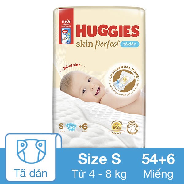 [🛒🇻🇳]Tã dán Huggies Skin Perfect size S 54 + 6 miếng (4 – 8 kg) – Giao bao bì ngẫu nhiên – Huggies , SKU – 309307 – avakids.com 🇻🇳🛒Top1Shop🛒 🇻🇳Top1Vietnam🇻🇳 🛍🛒🇻🇳