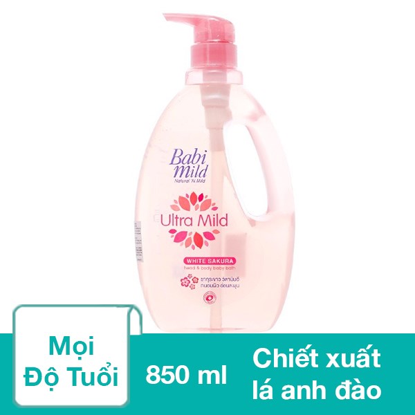 [🛒🇻🇳]Sữa tắm & gội 2in1 cho bé Babi Mild White Sakura chiết xuất lá anh đào 850 ml (mọi độ tuổi) – Babi Mild , SKU – 203013 – avakids.com 🇻🇳🛒Top1Shop🛒 🇻🇳Top1Vietnam🇻🇳 🛍🛒🇻🇳