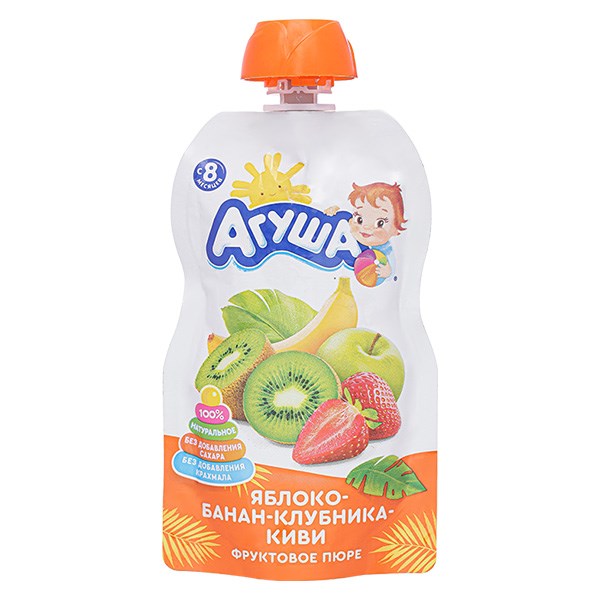 [🛒🇻🇳]Dinh dưỡng trái cây nghiền Agusha táo, chuối, dâu tây và kiwi túi 90g (từ 8 tháng) – Agusha , SKU – 313690 – avakids.com 🇻🇳🛒Top1Shop🛒 🇻🇳Top1Vietnam🇻🇳 🛍🛒🇻🇳