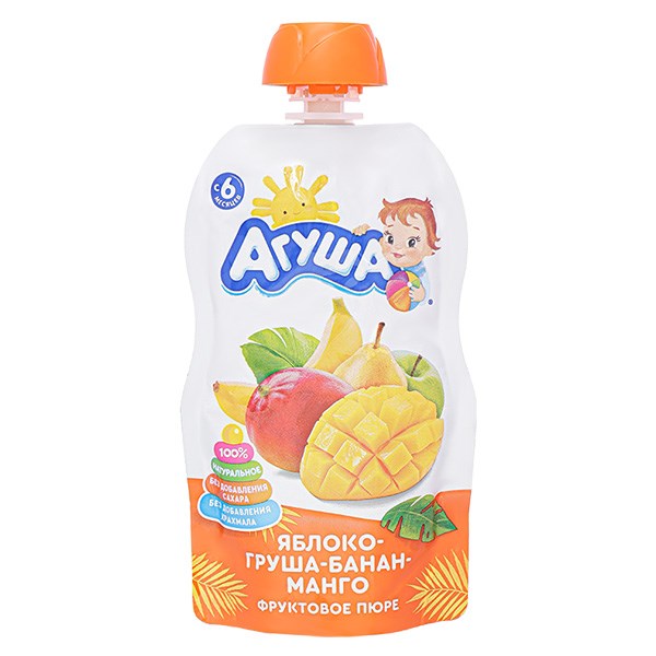 [🛒🇻🇳]Dinh dưỡng trái cây nghiền Agusha táo, lê, chuối và xoài túi 90g (từ 6 tháng) – Agusha , SKU – 313691 – avakids.com 🇻🇳🛒Top1Shop🛒 🇻🇳Top1Vietnam🇻🇳 🛍🛒🇻🇳