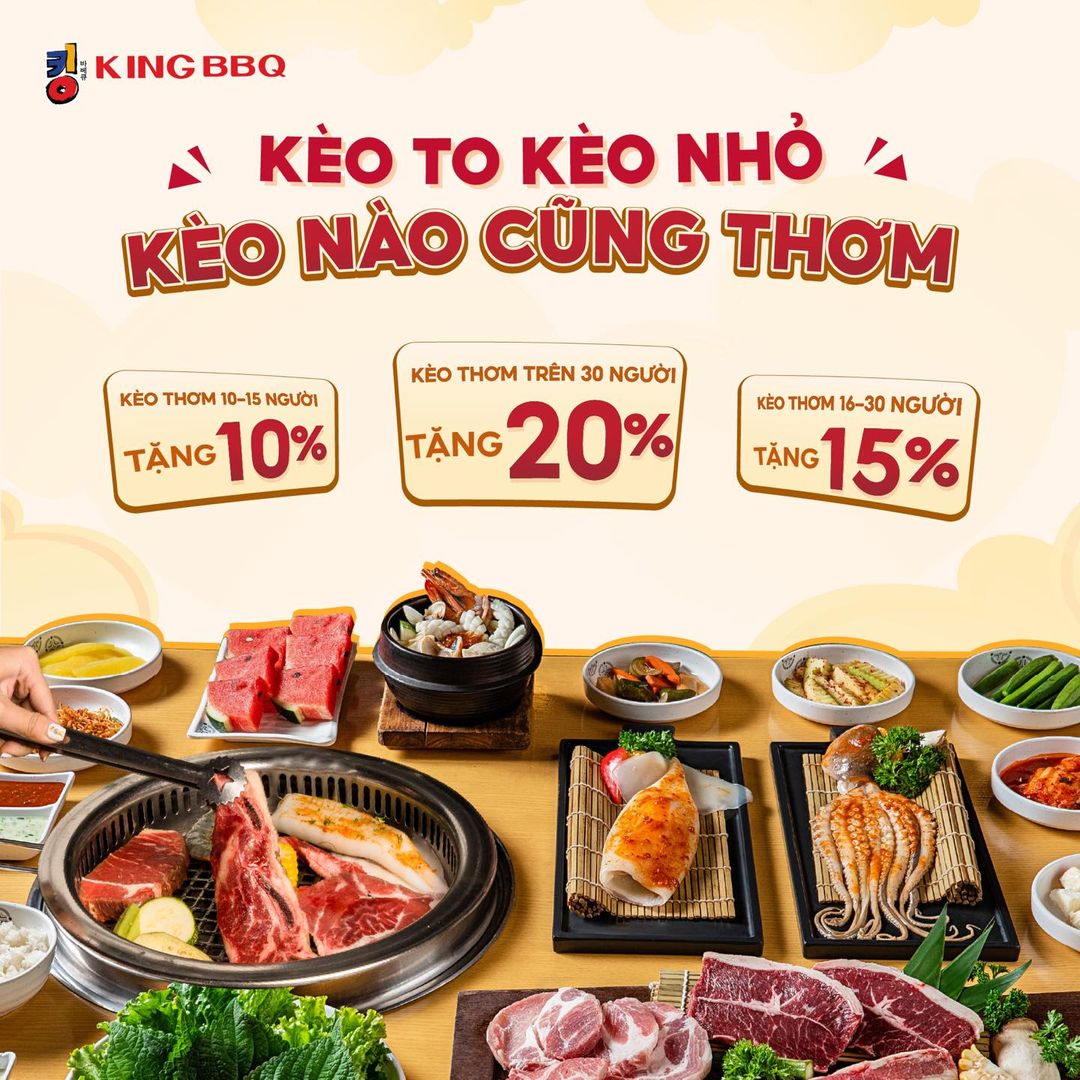 [🆕🇻🇳] King BBQ – Vietnam – Vua Nướng Hàn Quốc 🍔 Top1Food 🍜 KÈO TO KÈO NHỎ 
KÈO NÀO CŨNG THƠM

Homies nào chưa có kèo tụ họp cùng bạn thân, mau mau xếp lịch, nhấc máy đặt ngay cuộc hẹn mở tiệc linh đình tại King BBQ , shares-0✔️ , likes-11❤️️ , date-2024-05-09 12:00:13🇻🇳🇻🇳🇻🇳📰🆕