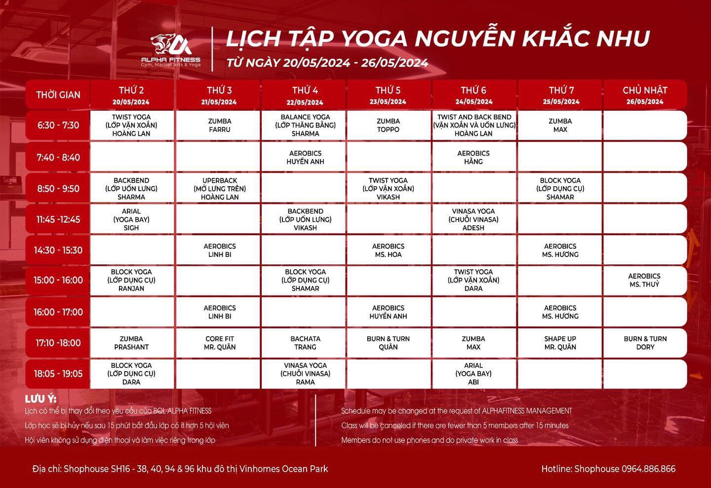 [🆕🇻🇳] Fairy Garden – Aerial & Yoga 🧘 Top1Yoga 🤸🏻‍♀️ Lịch tuần mới đã lên 
Tuần này có một chút thay đổi nhỏ 
Nàng nhớ check lịch nhaaaaa 

 Book & Join Us 
__________

 𝐅𝐎𝐑 𝐌𝐎𝐑𝐄 𝐈𝐍𝐅𝐎𝐑𝐌𝐀𝐓𝐈𝐎𝐍, 𝐂𝐎𝐍𝐓𝐀𝐂𝐓 𝐔𝐒:
• Ho , shares-0✔️ , likes-11❤️️ , date-2024-05-19 13:11:44🇻🇳🇻🇳🇻🇳📰🆕