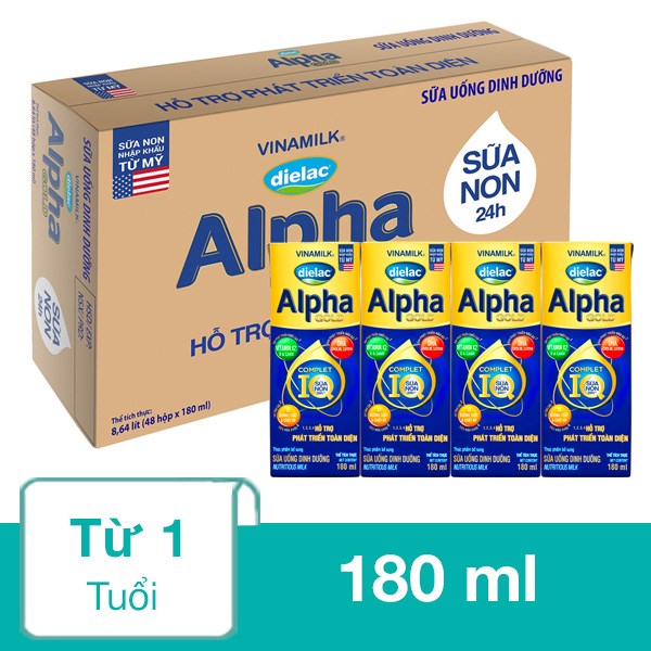 [🛒🇻🇳]Thùng 48 hộp sữa pha sẵn Dielac Alpha Gold 180 ml (từ 1 tuổi) – Dielac , SKU – 85909 – avakids.com 🇻🇳🛒Top1Shop🛒 🇻🇳Top1Vietnam🇻🇳 🛍🛒🇻🇳