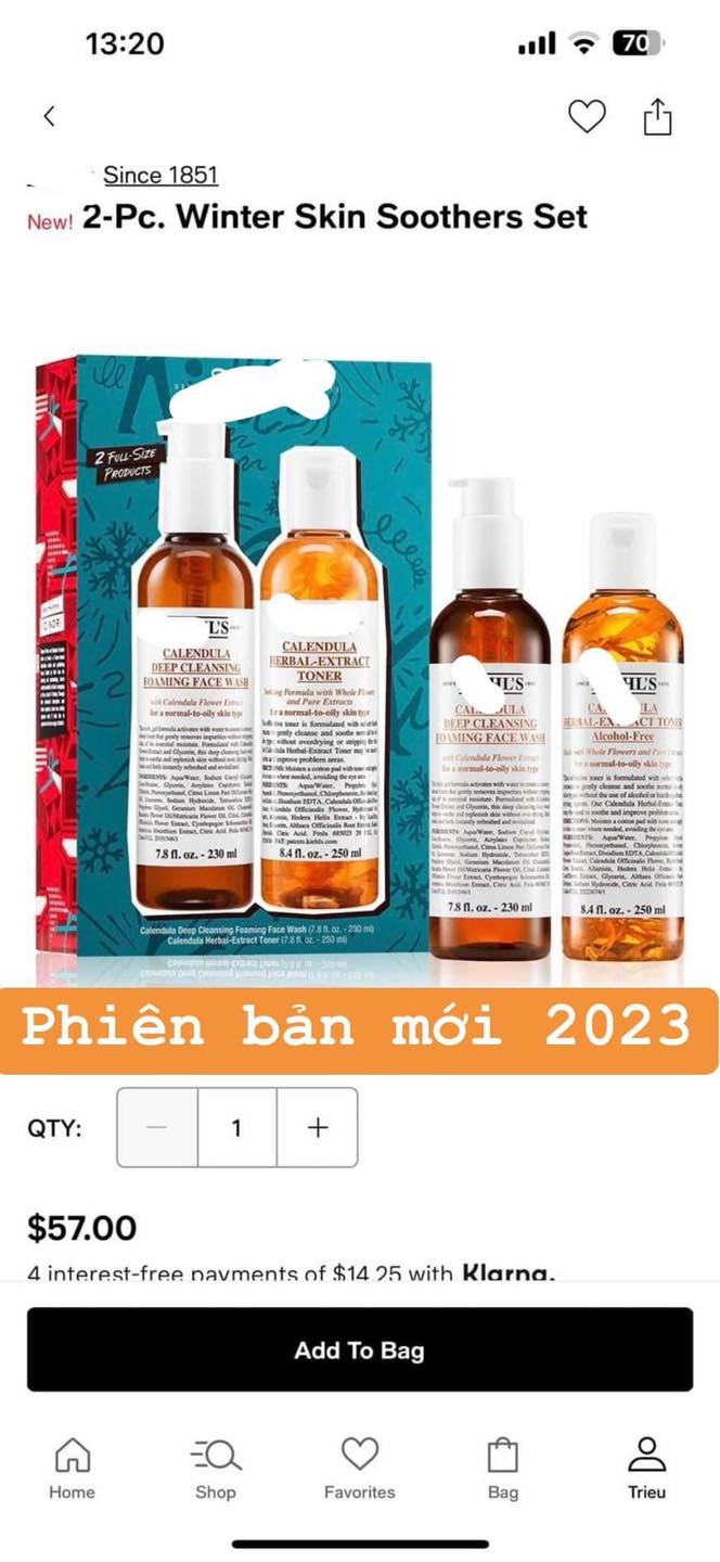 [🆕🇻🇳]  Chickbaby order Uk – Hàng xách tay mẹ và bé – Chuyên order đồ auth các hãng uk, us: HM, NEXT, GEORGE, MATALAN… 🧑‍🧒❤️️👶⭐️ SET KIEHLS 2 MÓN BEST-SELLER GỒM TONER HOA CÚC VÀ SỮA RỬA MẶT HOA CÚC FULLSIZE

1⃣ TONER HOA CÚC (250ml) thì quá là kinh điển của kinh điển rồi =>>> , shares-0✔️ , likes-3❤️️ , date-2023-10-11 14:39:48🇻🇳🇻🇳🇻🇳📰🆕