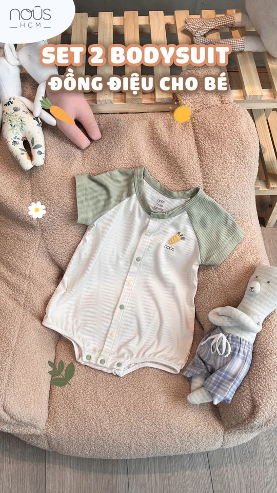 [🆕🇻🇳] Nous HCM 🧑‍🧒❤️️👶⭐️ SET 2 BODYSUIT ĐỒNG ĐIỆU CHO BÉBé yêu thật phong cách với set bodysuit của Nous với họa tiết gấu hay cà rốt ngộ nghĩnh, dễ thương.
Sợi vải cotton mềm mịn , shares-1✔️ , likes-57❤️️ , date-2024-06-03 00:00:18🇻🇳🇻🇳🇻🇳📰🆕