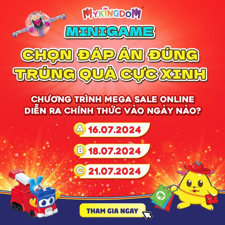 [🧸️🇻🇳] Mykingdom – Đồ Chơi Chính Hãng – An Toàn Cho Bé – Giá Tốt Cho Mẹ 🛴Top1Toys 🧸️ – [MINIGAME] Nhân dịp MEGA SALE ONLINE với loạt đồ chơi giảm giá đến 70% sắp diễ …