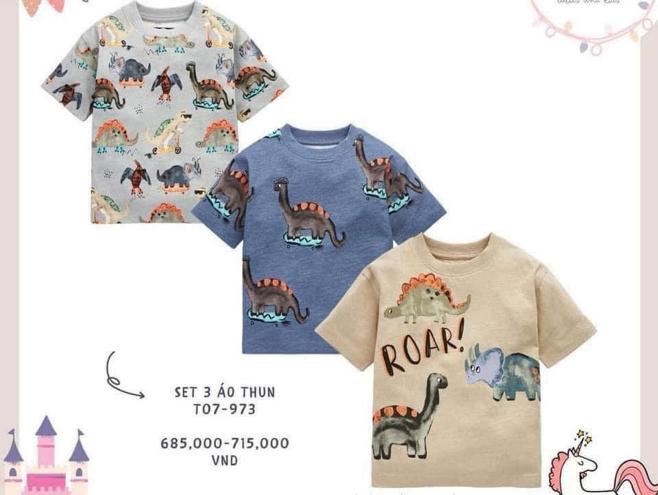 [🆕🇻🇳] Minsu Store – Cửa hàng quần áo sơ sinh & trẻ em 🧑‍🧒❤️️👶⭐️  xả #150k Set 3 áo khủng long siêu đẹp  Chất : cotoon xước Vân gỗ
Chất mềm mại, lên dáng cưc chuẩn mà áo  này bé mặc đi học , đi chơi quá hợp lý, 1 sét 3 , shares-0✔️ , likes-0❤️️ , date-2024-07-19 15:56:33🇻🇳🇻🇳🇻🇳📰🆕
