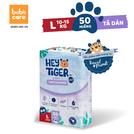 [🛒🇻🇳]Tã Dán Hey Tiger Size L 50 Miếng (10 – 15 Kg) – , SKU – 75 – heytiger.vn 🇻🇳🛒Top1Shop🛒 🇻🇳Top1Vietnam🇻🇳 🛍🛒🇻🇳