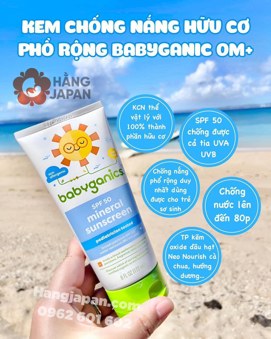 [🆕🇻🇳] Hằng Japan – Những điều mẹ muốn, những thứ con cần 🧑‍🧒❤️️👶⭐️  Kem chống nắng hữu cơ phổ rộng duy nhất dành cho trẻ từ sơ sinh Babyganic
Brand sịn sò BabyGanic từ Mỹ,  độ chống nắng SPF 50+ có khả năng chống tia UVA  , shares-0✔️ , likes-5❤️️ , date-2024-06-19 13:04:36🇻🇳🇻🇳🇻🇳📰🆕