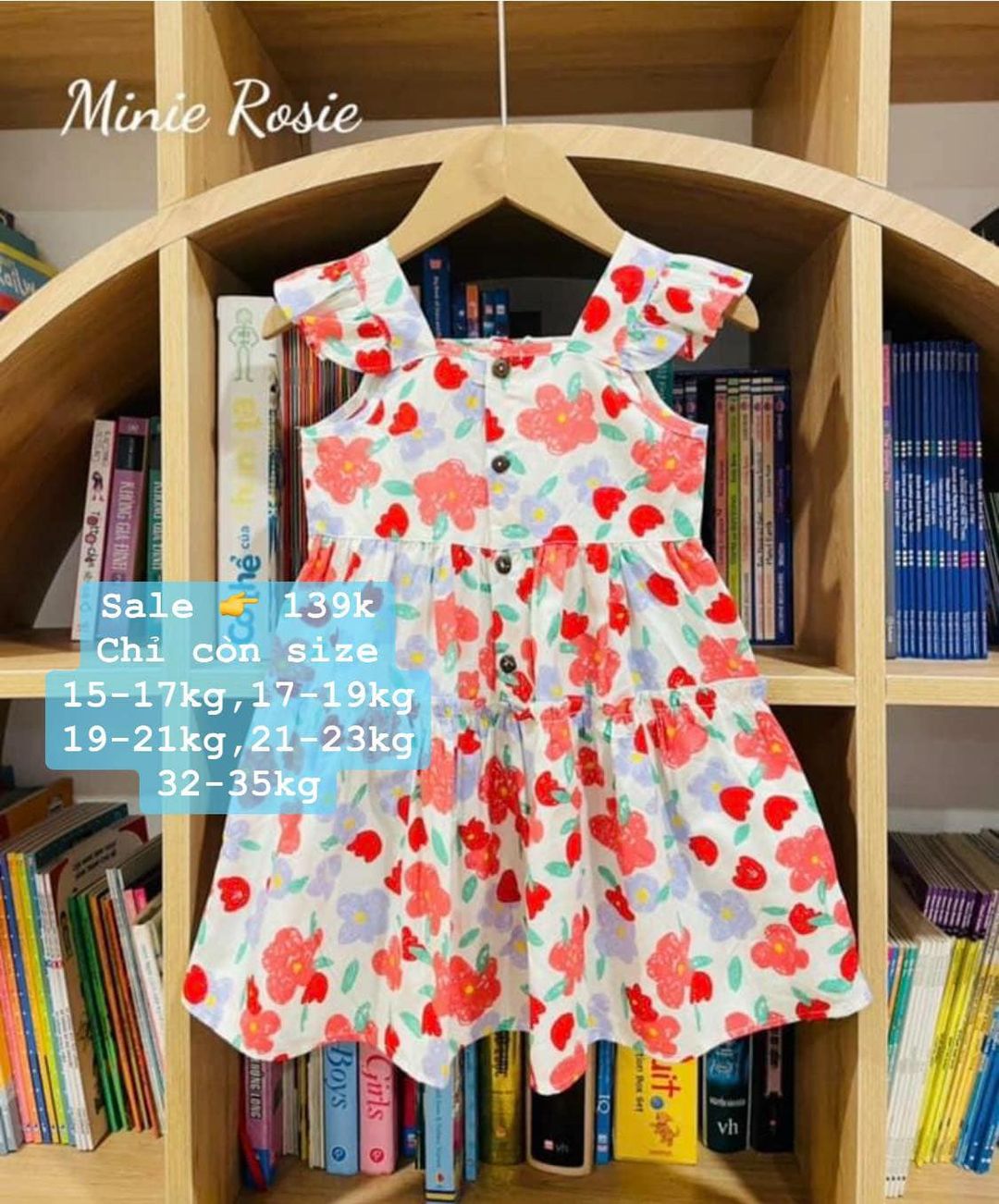 [🆕🇻🇳] Min kids VNXK – Quần áo trẻ em xuất xịn 🧑‍🧒❤️️👶⭐️  SALE 185k -> chỉ còn #139kSize: 15-17kg, 17-19kg, 19-21kg, 21-23kg, 32-35kgĐầm 2s tay cánh tiên, hoa phối màu đậm nhạt xinh quá. Chất kate mềm – mát, , shares-0✔️ , likes-0❤️️ , date-2024-07-05 02:59:19🇻🇳🇻🇳🇻🇳📰🆕