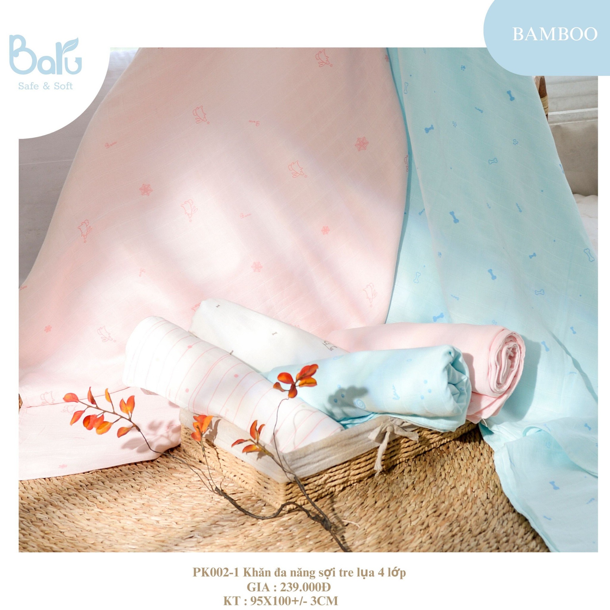 [🆕🇻🇳] Baru baby – Sản phẩm cao cấp dành cho trẻ sơ sinh và trẻ nhỏ. Safe & Soft 😎❤️️⭐️ 𝗞𝗵𝗮̆𝗻 𝗧𝗮̆́𝗺 𝗠𝘂𝘀𝗹𝗶𝗻 .
Chất liệu vải chất liệu sợi tre ,khăn tắm Muslin cao cấp 4 lớp. Nhờ chất liệu vải cao cấp, khăn tắm đa năng chất liệu Muslinluôn mềm m , shares-0✔️ , likes-4❤️️ , date-2024-08-04 16:36:13🇻🇳🇻🇳🇻🇳📰🆕