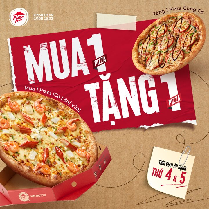 [🍕🇻🇳] Pizza Hut Việt Nam 🍕 Top1Pizza – no1Pizza 🥘 – ️💅 GIỮA THÁNG ĂN SANG, CÙNG HUT LÊN TIỆC HÀO SẢNG

🔥 MUA 1 TẶNG 1 🔥 MỖI T …