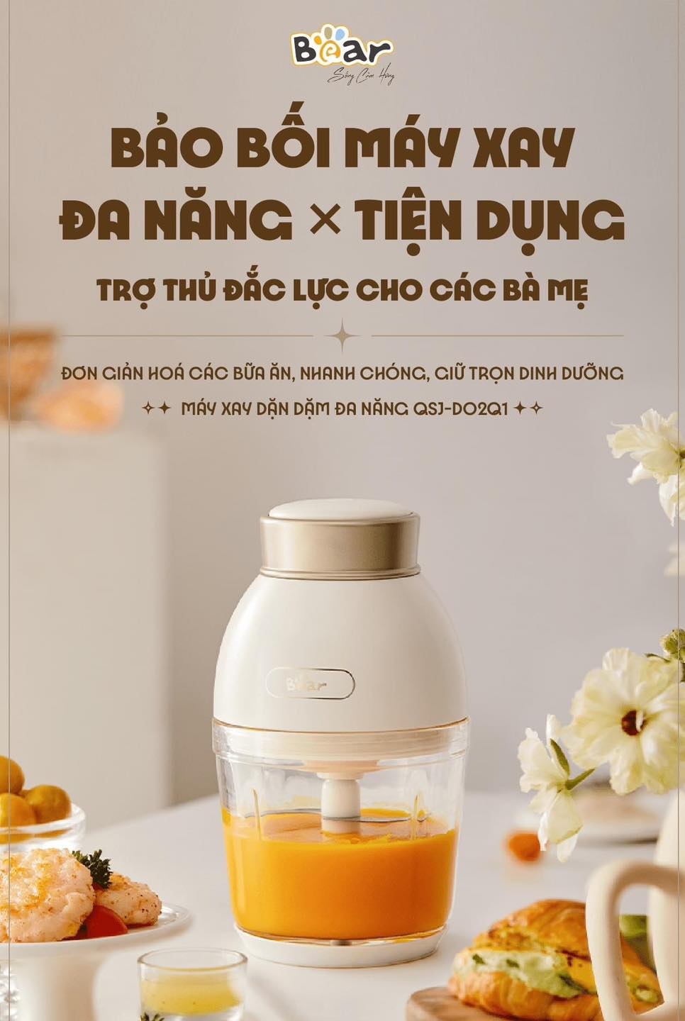 [🆕🇻🇳]  MẸ SỮA STORE – Đại lý quấn Chũn Cocoon – Chuyên combo EASY, combo đi sinh – Đồ dùng ăn dặm, thực phẩm ăn dặm – Đồ chơi phát triển trí tuệ và kỹ năng của bé🧑‍🧒❤️️👶⭐️ Máy xay ăn dặm Bear 0.6L
Ưu điểm :
– Kích thước nhỏ gọn, dung tích tối ưu
– Máy chạy êm ái
–  6 lưỡi dao chữ S inox 420J không gỉ, động cơ 200W giúp x , shares-1✔️ , likes-2❤️️ , date-2024-08-20 18:30:05🇻🇳🇻🇳🇻🇳📰🆕