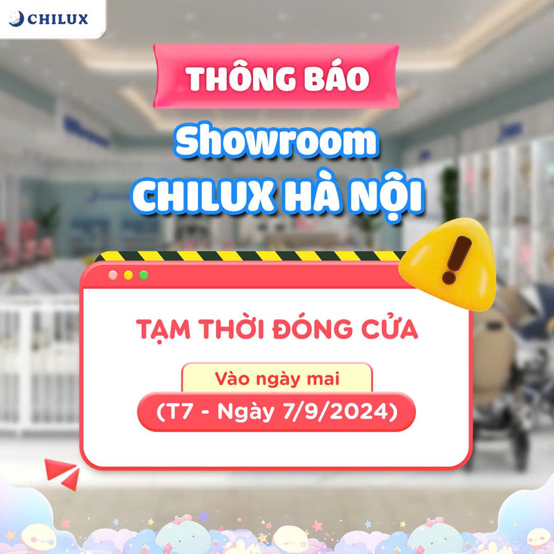 [🆕🇻🇳] Chilux là thương hiệu chuyên sản xuất sản phẩm tiện ích dành cho bé tiên phong tại Singapore 🧑‍🧒❤️️👶⭐️ THÔNG BÁOSHOWROOM CHILUX XÃ ĐÀN (HÀ NỘI) TẠM ĐÓNG CỬA VÀO NGÀY MAI, ĐỂ TRÁNH SIÊU BÃO YAGITrước tình hình diễn biến phức tạp và nguy hiểm của siêu bão Y , shares-0✔️ , likes-0❤️️ , date-2024-09-05 22:30:18🇻🇳🇻🇳🇻🇳📰🆕