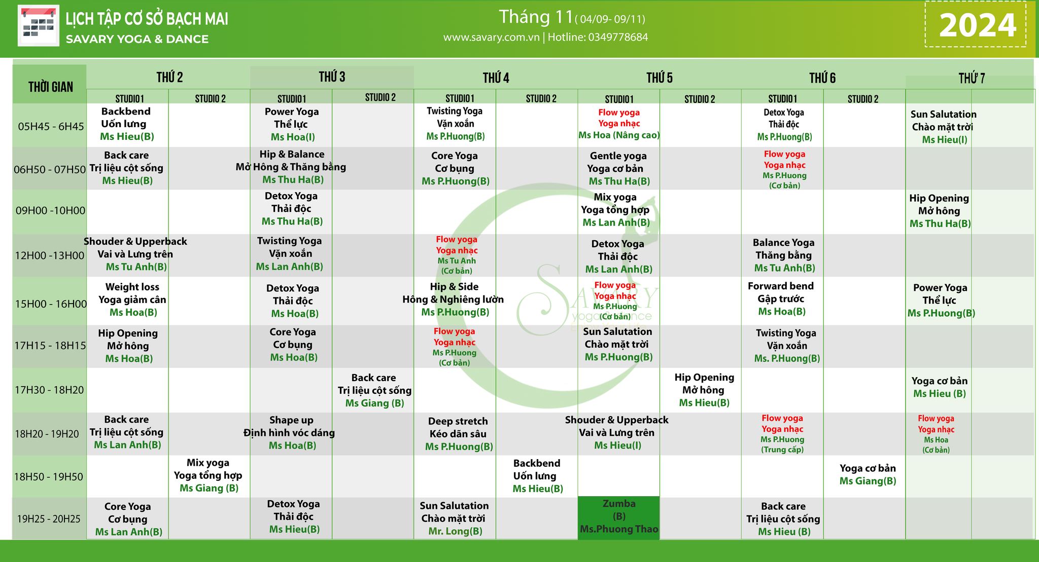 [🆕🇻🇳] Savary Yoga – CÔNG TY CỔ PHẦN ĐẦU TƯ PHÁT TRIỂN SAVARY 🧘 Top1Yoga 🤸🏻‍♀️ Savary xin được gửi tới quý hội viên lịch tập tuần mới. 
 Kính chúc quý hội viên có một tuần luyện tập hiệu quả!
 , shares-0✔️ , likes-4❤️️ , date-2024-11-03 18:07:08🇻🇳🇻🇳🇻🇳📰🆕