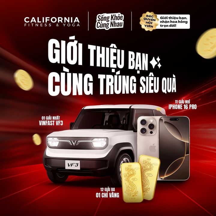 [🚴‍♂️🇻🇳] California Fitness & Yoga Centers Vietnam 🧘‍♀️ Top1Fitness 💪 – 🔥AI SẼ LÀ CHỦ NHÂN VINFAST VF3?  🔥

Chương trình “Sống Khỏe Cùng Nhau” đan …