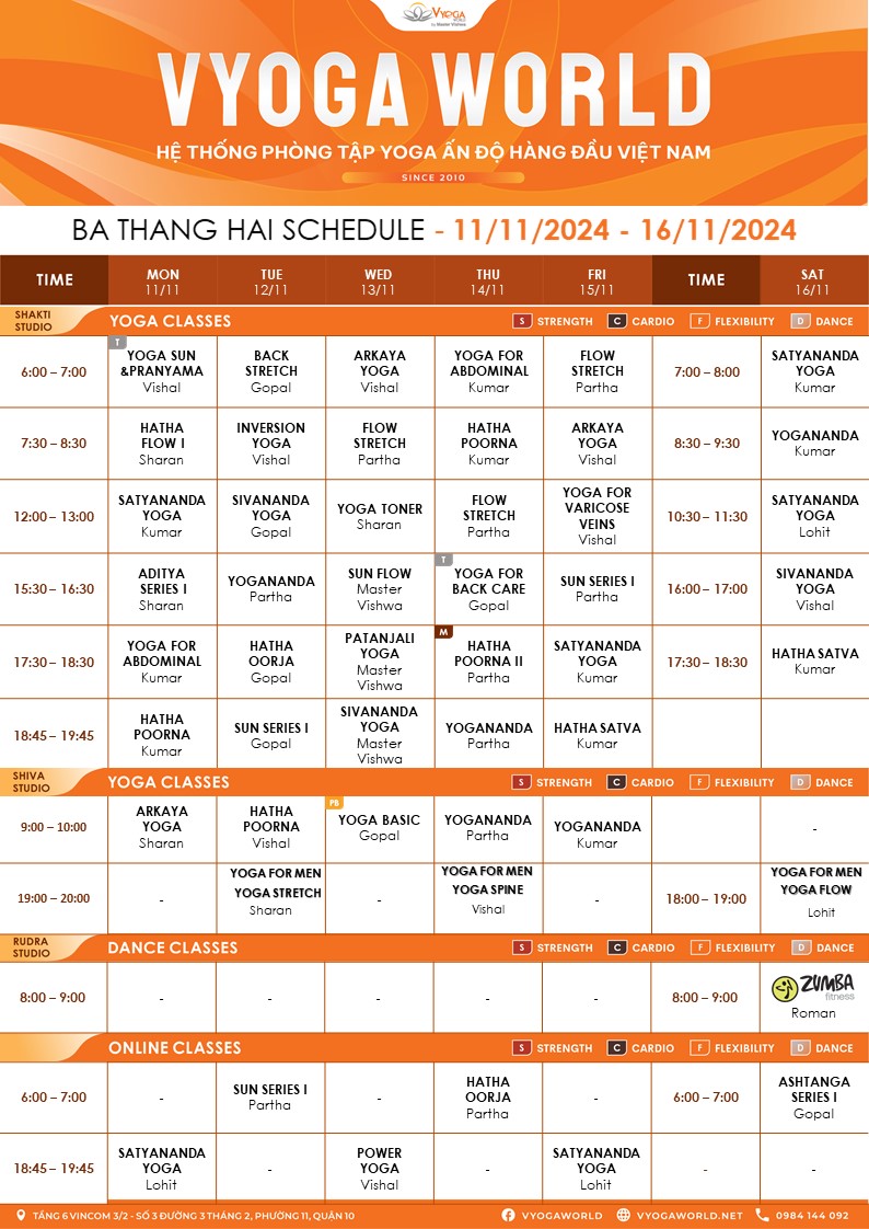 [🆕🇻🇳] Vyoga World By Master Vishwa – Hệ thống phòng tập Yoga Ấn Độ 🧘 Top1Yoga 🧘 LỊCH HỌC TUẦN MỚI TỪ 11.11.2024 – 17.11.2024

Vyoga World xin gửi đến quý hội viên & khách hàng lịch tập tuần mới. Kính chúc mọi người có một tuần tập luyệ , shares-1✔️ , likes-25❤️️ , date-2024-11-11 00:37:35🇻🇳🇻🇳🇻🇳📰🆕