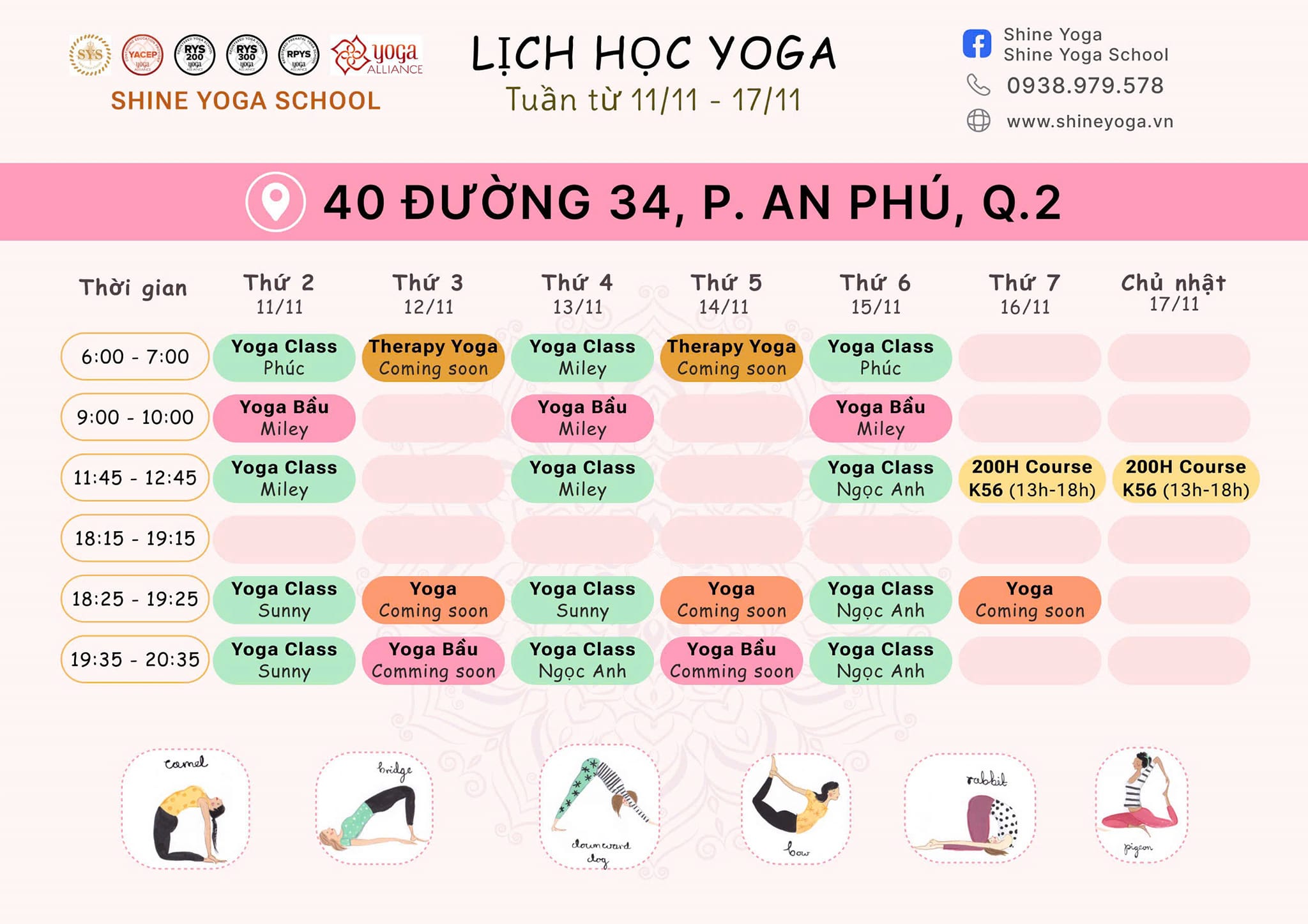 [???] Shine Yoga school – Phòng tập yoga  ? Top1Yoga ??‍♀️ Shine Yoga classes 
 Quân 3 ,10, & 8 #hcmcity #yogastudio
 , shares-0✔️ , likes-4❤️️ , date-2024-11-10 20:25:04????????