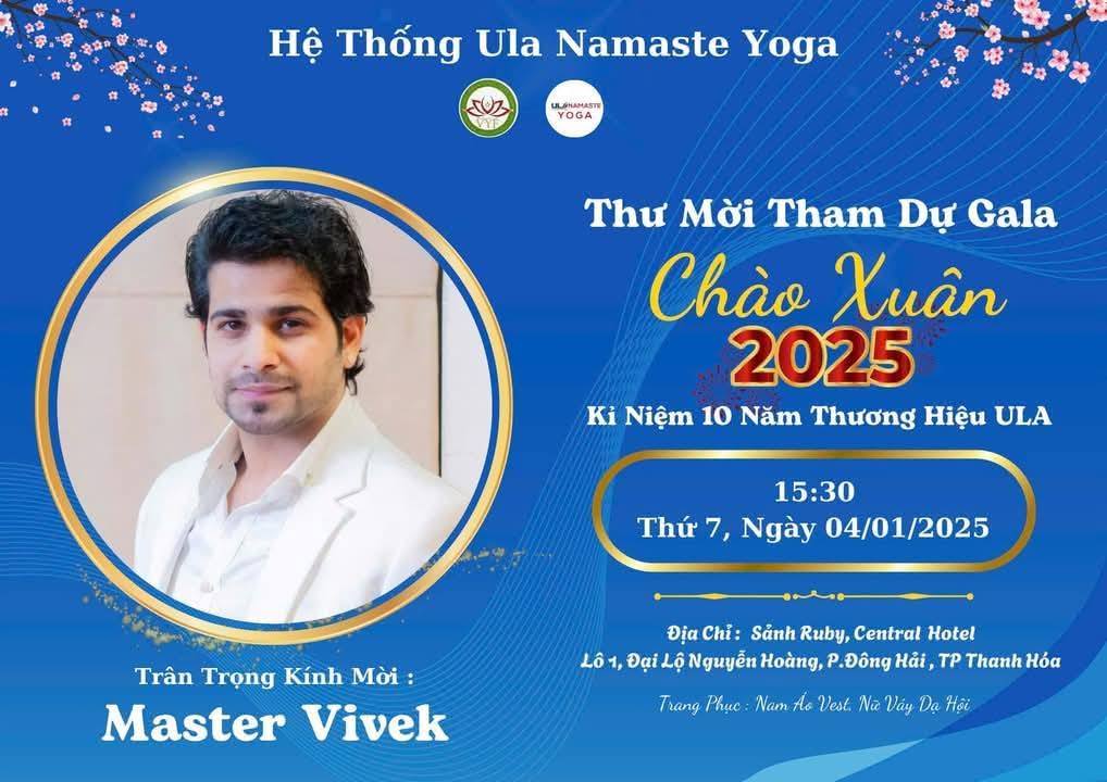 [🆕🇻🇳] ULA Namaste YOGA -Thanh Hóa 🧘 Top1Yoga 🤸🏻‍♀️ Chào đón Giảng Viên Yoga Quốc Tế  của Hệ thống Ula Namaste Yoga về tham dự sự kiện của ULA ngày 4/1/2025 tại Khách Sạn Central Thanh Hóa 

#UlaYoga
#UlaNam , shares-0✔️ , likes-1❤️️ , date-2024-12-30 16:12:27🇻🇳🇻🇳🇻🇳📰🆕