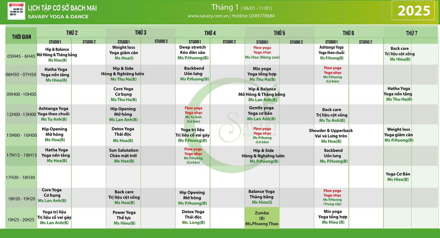 [🆕🇻🇳] Savary Yoga – CÔNG TY CỔ PHẦN ĐẦU TƯ PHÁT TRIỂN SAVARY 🧘 Top1Yoga 🤸🏻‍♀️ Savary xin được gửi tới quý hội viên lịch tập tuần mới. 
Kính chúc quý hội viên có một tuần luyện tập hiệu quả!
 , shares-0✔️ , likes-5❤️️ , date-2025-01-06 00:37:37🇻🇳🇻🇳🇻🇳📰🆕