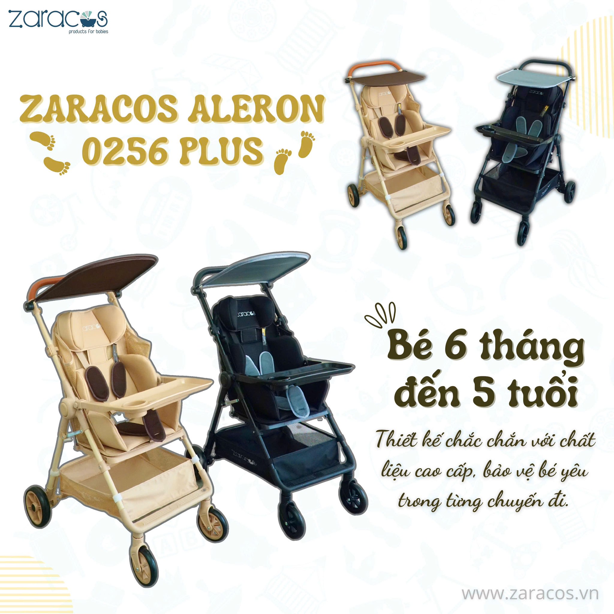 [???]  Zaracos Vietnam – nhà sản xuất những sản phẩm chăm sóc trẻ em chuyên nghiệp đến từ USA n ?‍?❤️️?⭐️ 𝐙𝐚𝐫𝐚𝐜𝐨𝐬 𝐀𝐥𝐞𝐫𝐨𝐧 𝟎𝟐𝟓𝟔 𝐏𝐥𝐮𝐬 – Chiếc xe đẩy kiêm bàn ăn mà bé nào cũng cần! 

 Ngả 170° thoải mái: Với khả năng ngả lưng tối đa, bé yêu có thể ngả lưng nghỉ ng , shares-0✔️ , likes-5❤️️ , date-2025-01-21 21:30:07????????