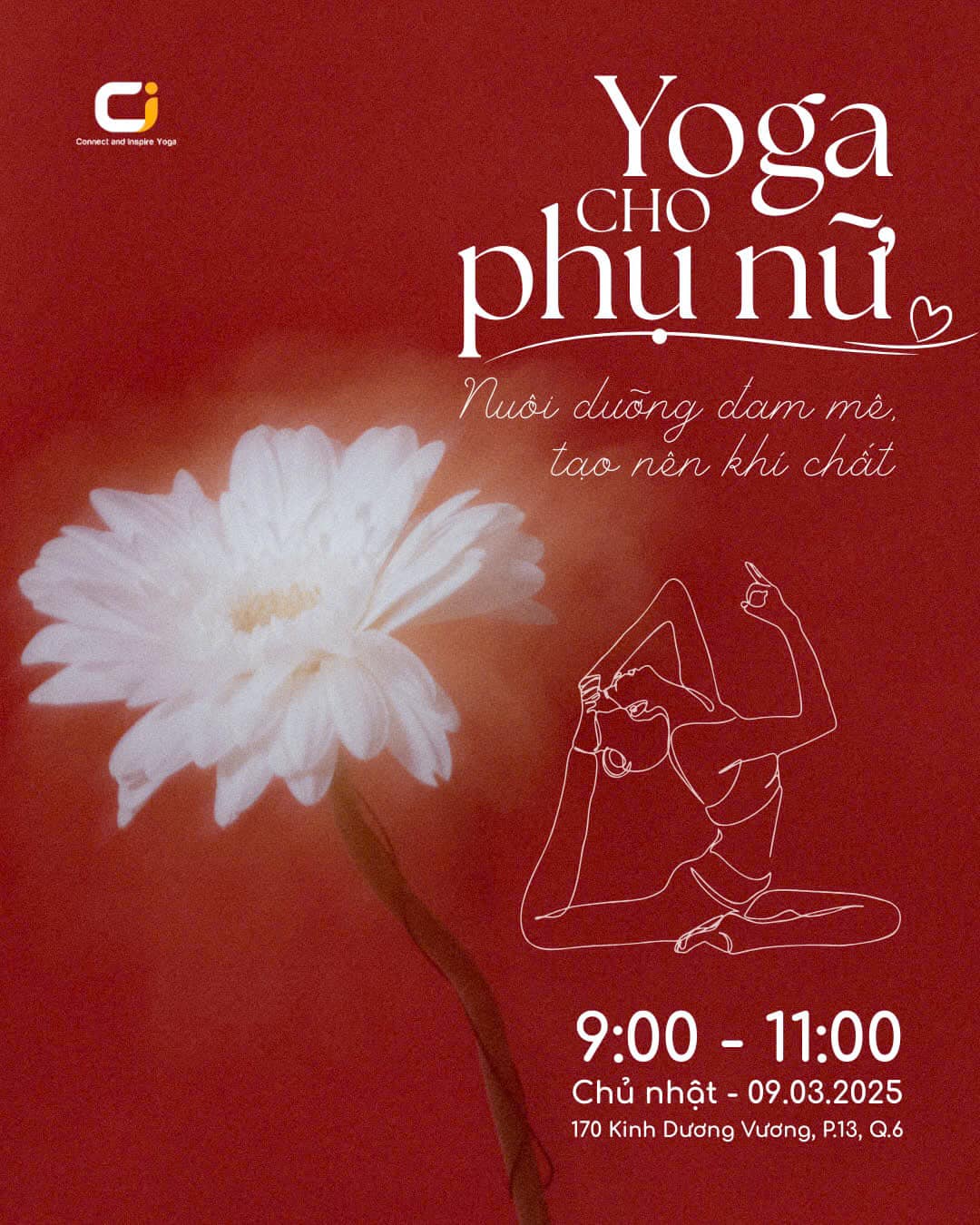 [???] Connect & Inspire Yoga ? Top1Yoga ??‍♀️ YOGA CHO PHỤ NỮ 
– Nuôi dưỡng đam mê, tạo nên khí chất. 

Nhân ngày 8/3, Thương mời chị em đến Ci Yoga chúng ta cùng dành cho nhau những khoảnh khắc tuyệt  , shares-1✔️ , likes-13❤️️ , date-2025-03-03 02:29:09????????