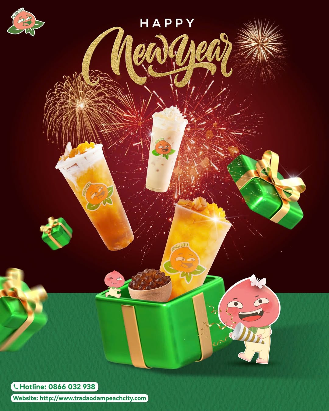 [🆕🇻🇳] Trà đào dầm Peach City – THƯƠNG HIỆU TRÀ ĐÀO DẦM SỐ 1 VIỆT NAM 🍔 Top1Food  🍜  HAPPY NEW YEAR 2025! 
 Một năm mới gõ cửa Peach City bật mood tưng bừng cùng bạn đây rồi! 
 Tạm biệt những ngày cũ
 Mở quà năm mới với thật nhiều niềm vui , shares-0✔️ , likes-1❤️️ , date-2026-01-01 07:00:11🇻🇳🇻🇳🇻🇳📰🆕